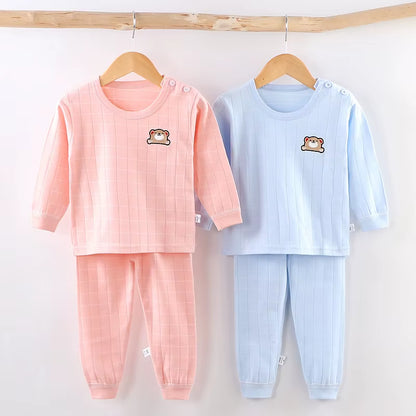 Comfortable Kids Pajamas Sets Four Seasons Cartoon Print Baby Clothes Sets Unisex Kids Baby Pyjamas Boys