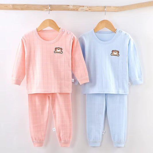 Comfortable Kids Pajamas Sets Four Seasons Cartoon Print Baby Clothes Sets Unisex Kids Baby Pyjamas Boys