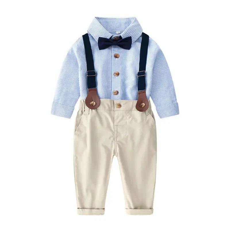 British Style Baby Boy Gentleman Clothes New Kids Boy Spring Clothing Sets 1-12 Years Long Sleeve Shirts Formal Suits