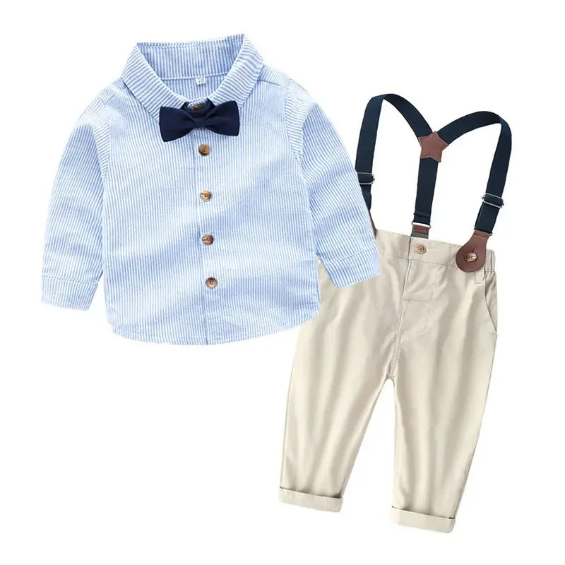 British Style Baby Boy Gentleman Clothes New Kids Boy Spring Clothing Sets 1-12 Years Long Sleeve Shirts Formal Suits