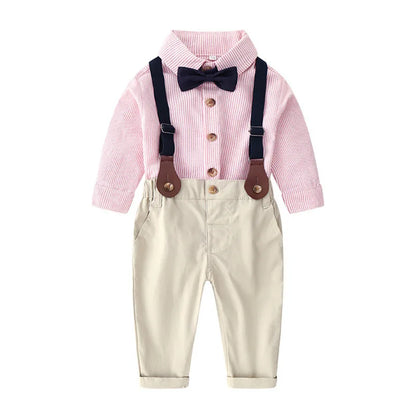 British Style Baby Boy Gentleman Clothes New Kids Boy Spring Clothing Sets 1-12 Years Long Sleeve Shirts Formal Suits